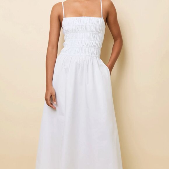 Solid & Striped Delta Midi Dress Optic White - Picture 1 of 6